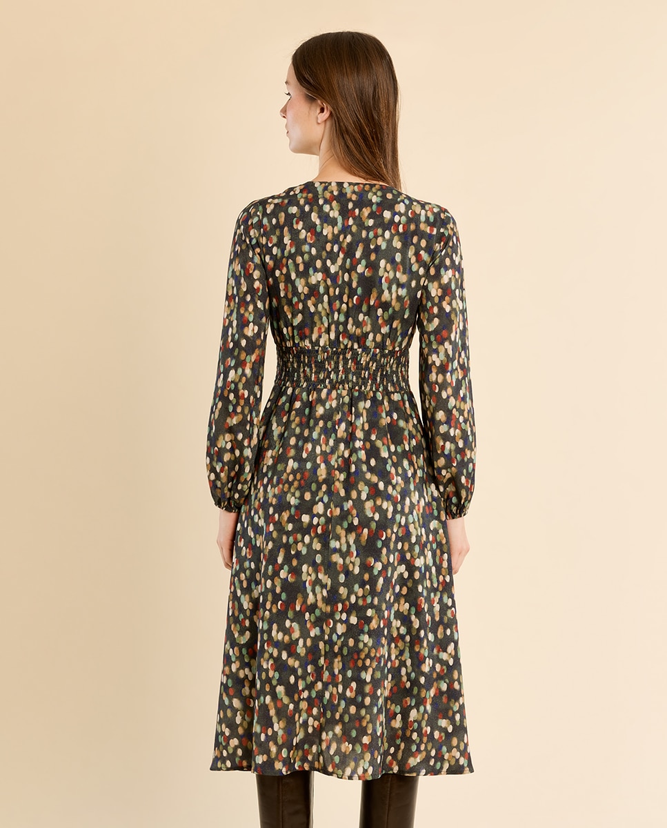Vestido de manga larga con estampado - Molly Bracken - Kaki Kaki-4