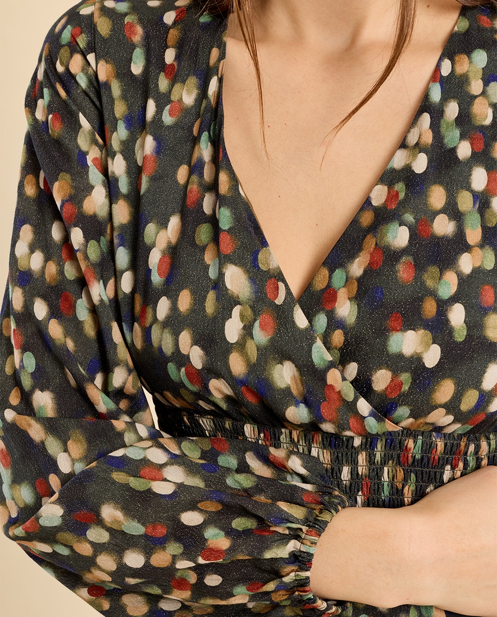 Vestido de manga larga con estampado - Molly Bracken - Kaki Kaki-5