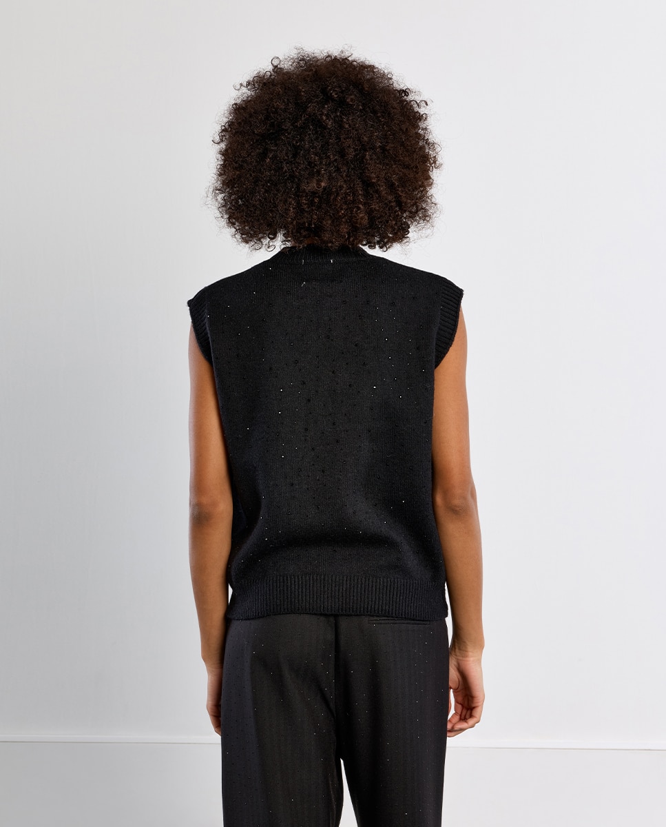 Jersey de mujer de manga sisa corte recto - Lili Sidonio - Negro Negro-4