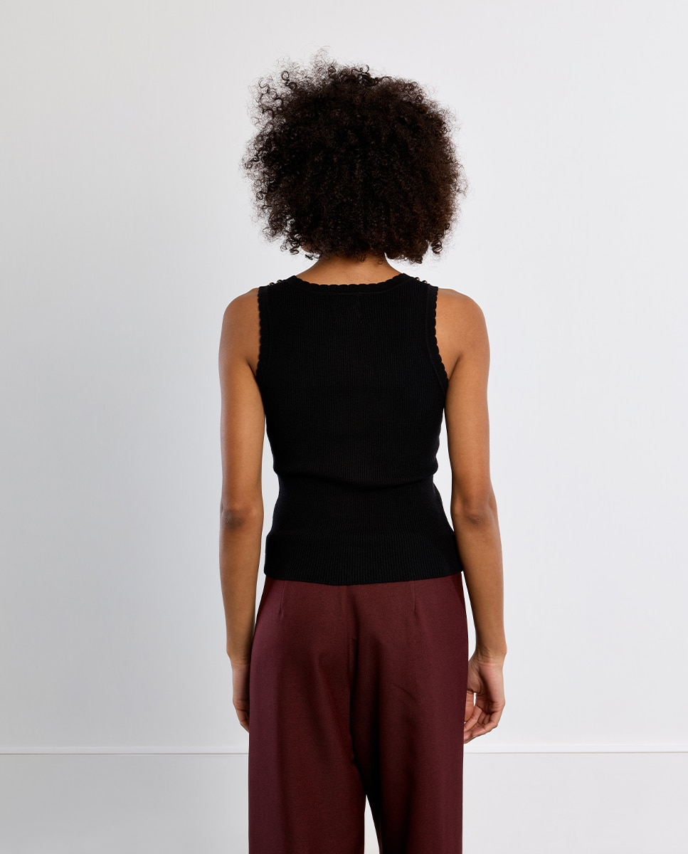 Top de mujer de tirantes detalle abalorios - Lili Sidonio - Negro Negro-4