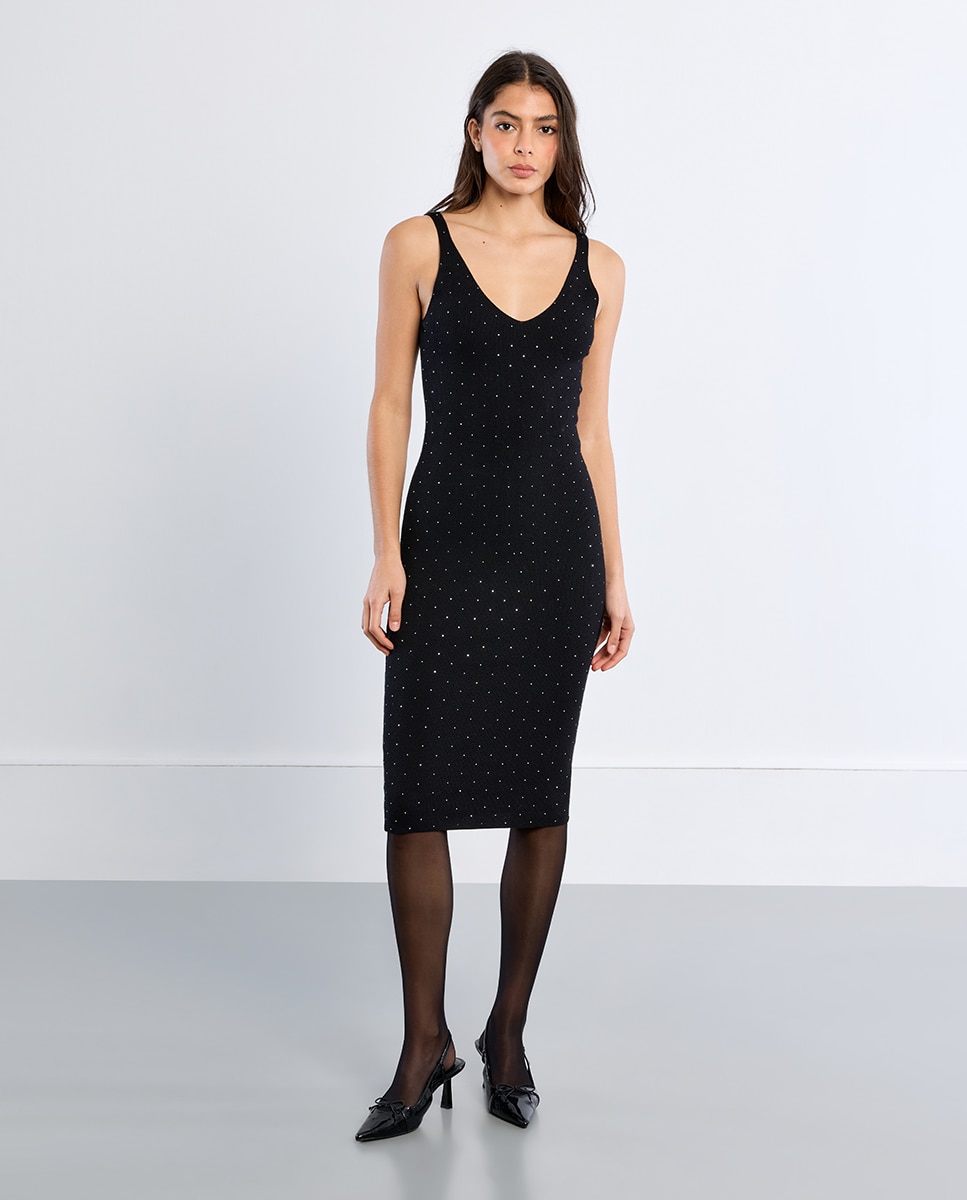 Vestido midi de tirantes ajustado - Lili Sidonio - Negro Negro-2