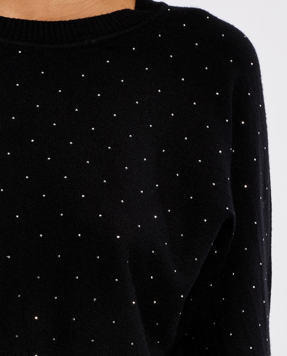 Sudadera de mujer de manga larga con lunares brillantes - Lili Sidonio - Negro Negro-5