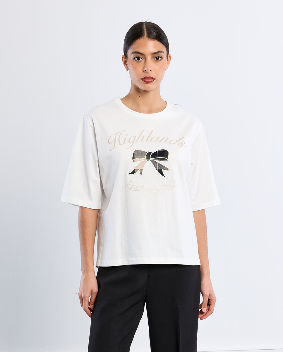 Camiseta de mujer de manga corta con estampado - Lili Sidonio - Blanco Blanco-2