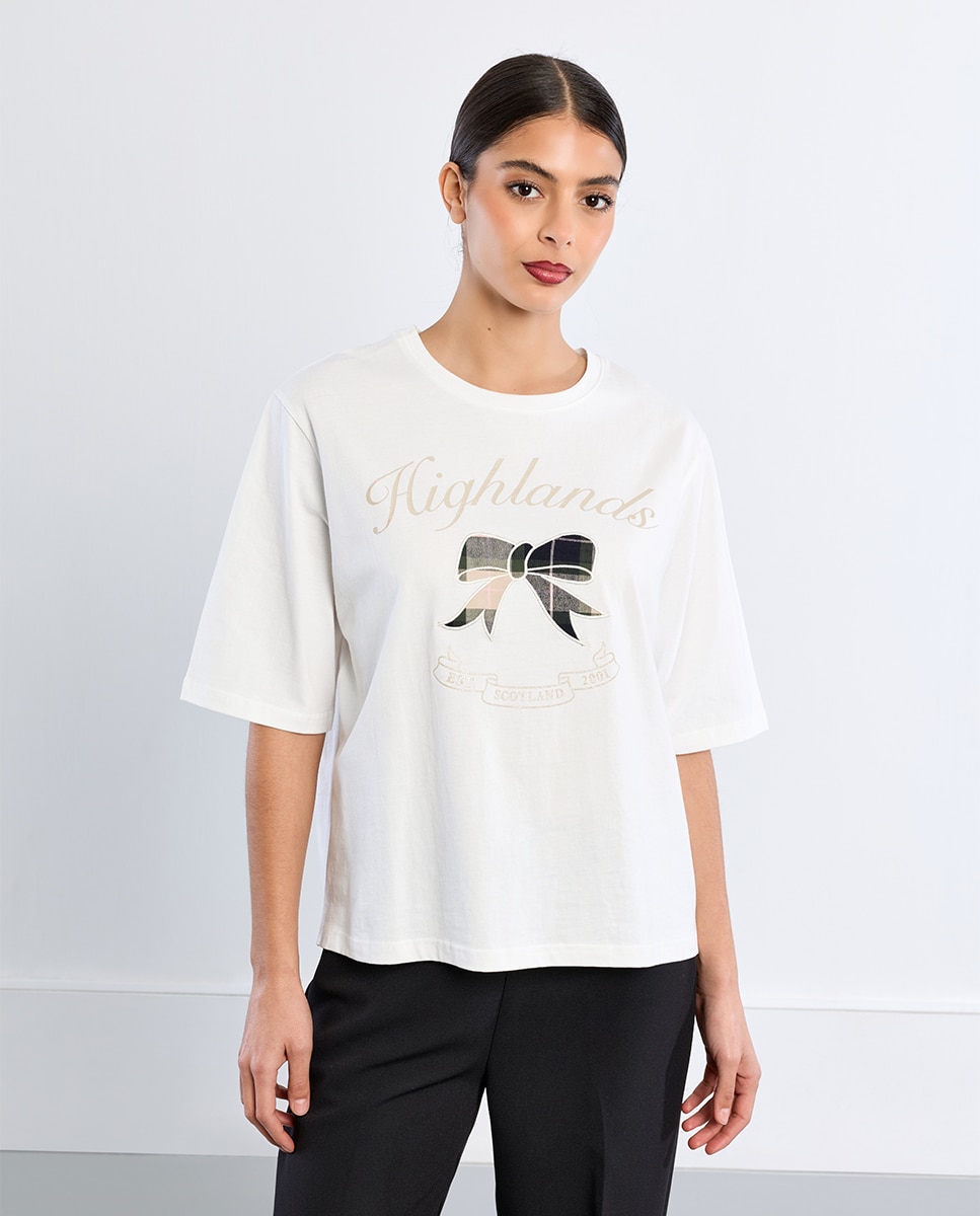 Camiseta de mujer de manga corta con estampado - Lili Sidonio - Blanco Blanco-3