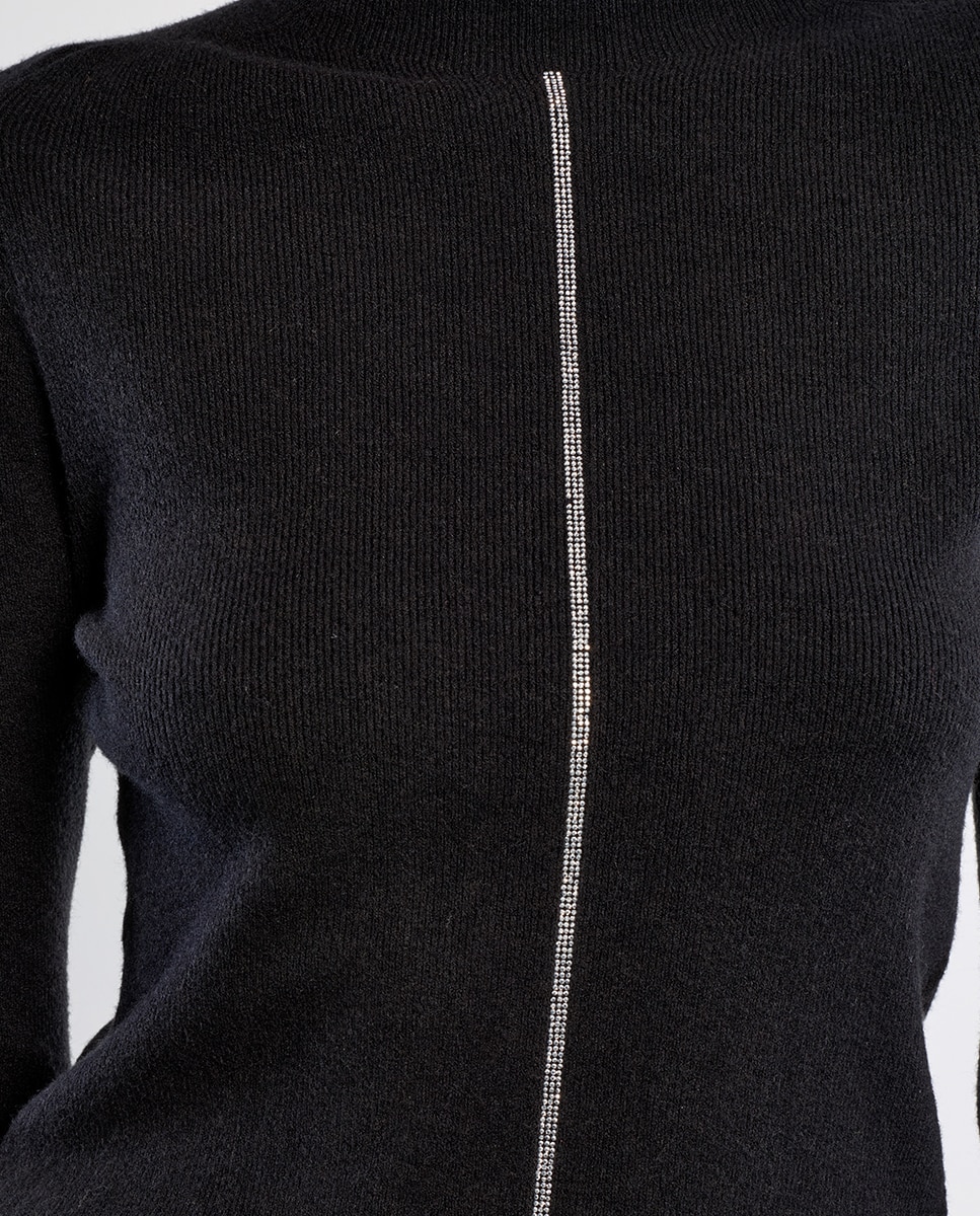 Jersey de mujer de manga larga cuello alto - Lili Sidonio - Negro Negro-5