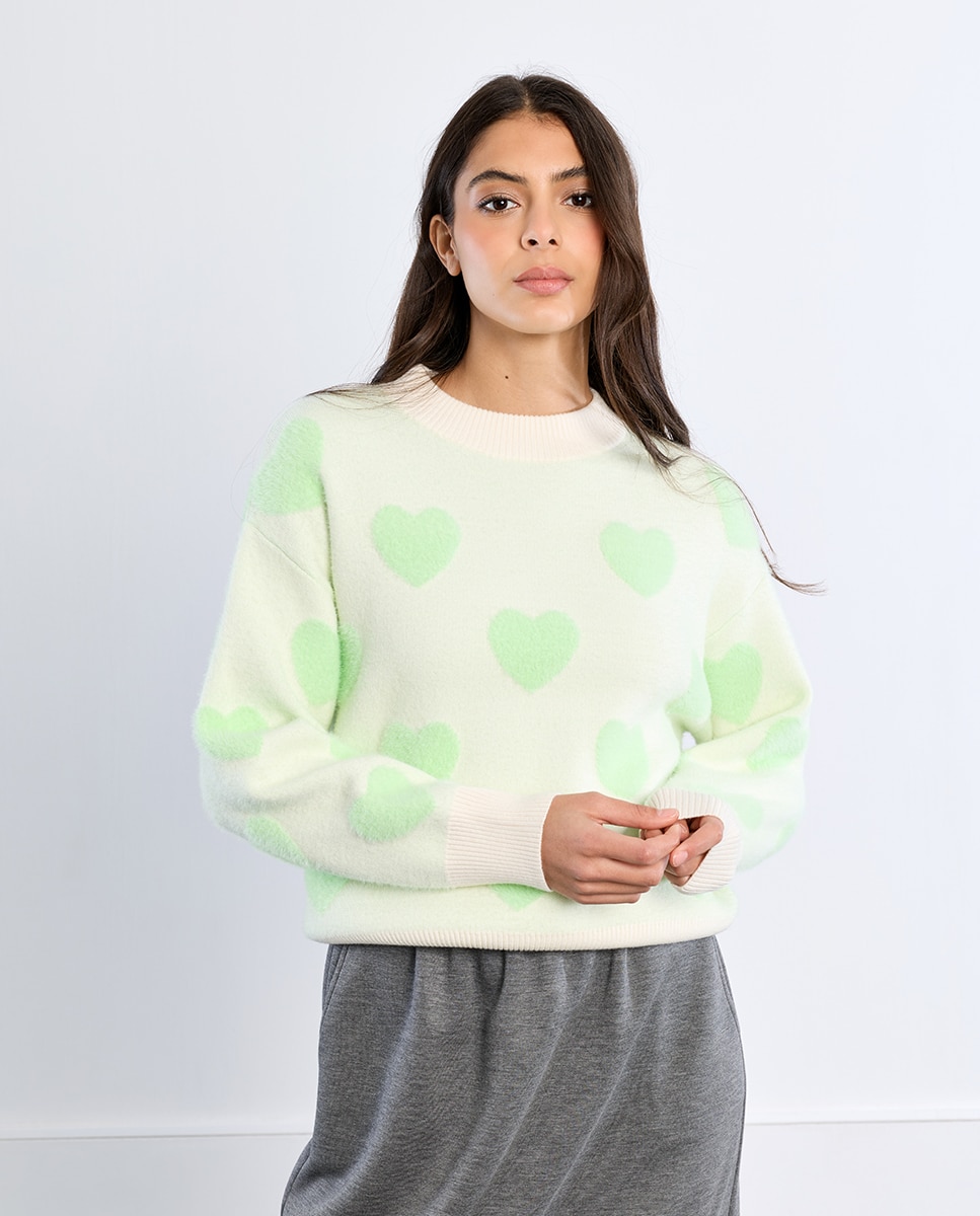 Jersey de mujer de manga larga con estampado - Lili Sidonio - Blanco Blanco-3