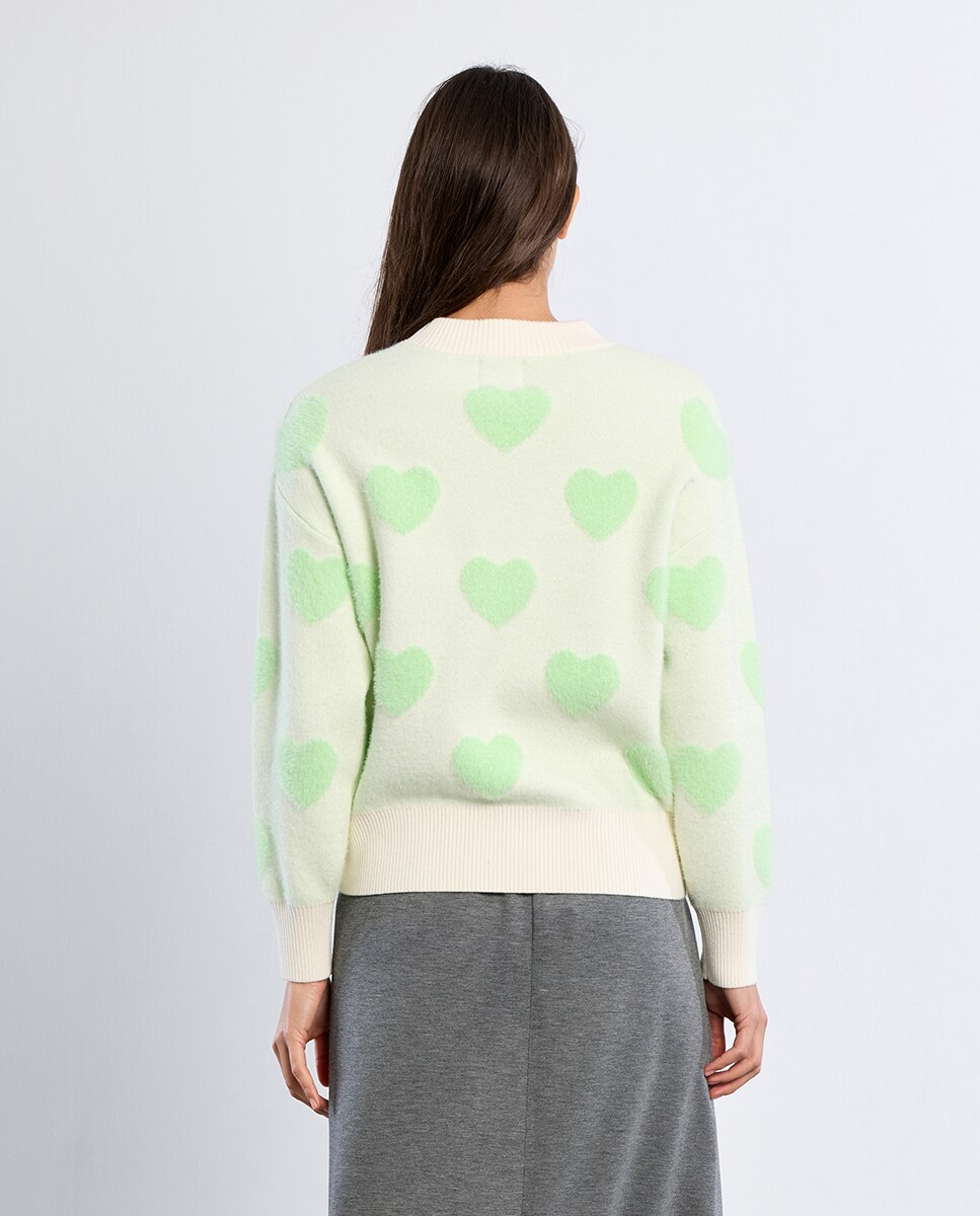 Jersey de mujer de manga larga con estampado - Lili Sidonio - Blanco Blanco-4