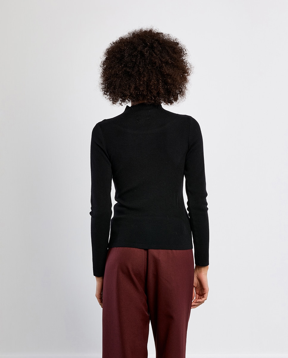Jersey de mujer de manga larga detalle aberturas - Lili Sidonio - Negro Negro-4
