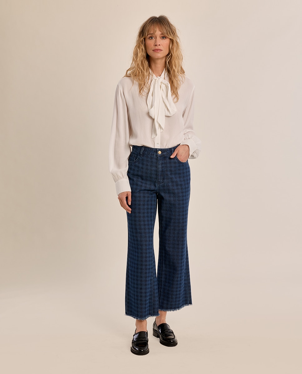 Pantalón de mujer vaquero con estampado - Molly Bracken - Azul marino Azul marino-1