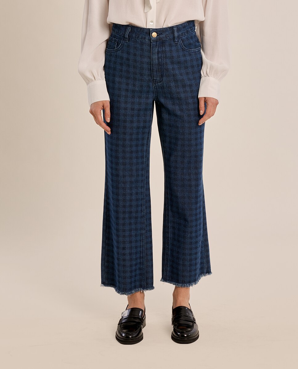 Pantalón de mujer vaquero con estampado - Molly Bracken - Azul marino Azul marino-2