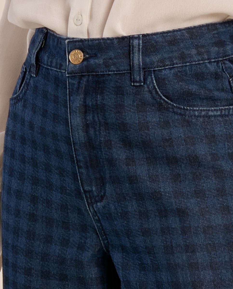 Pantalón de mujer vaquero con estampado - Molly Bracken - Azul marino Azul marino-4