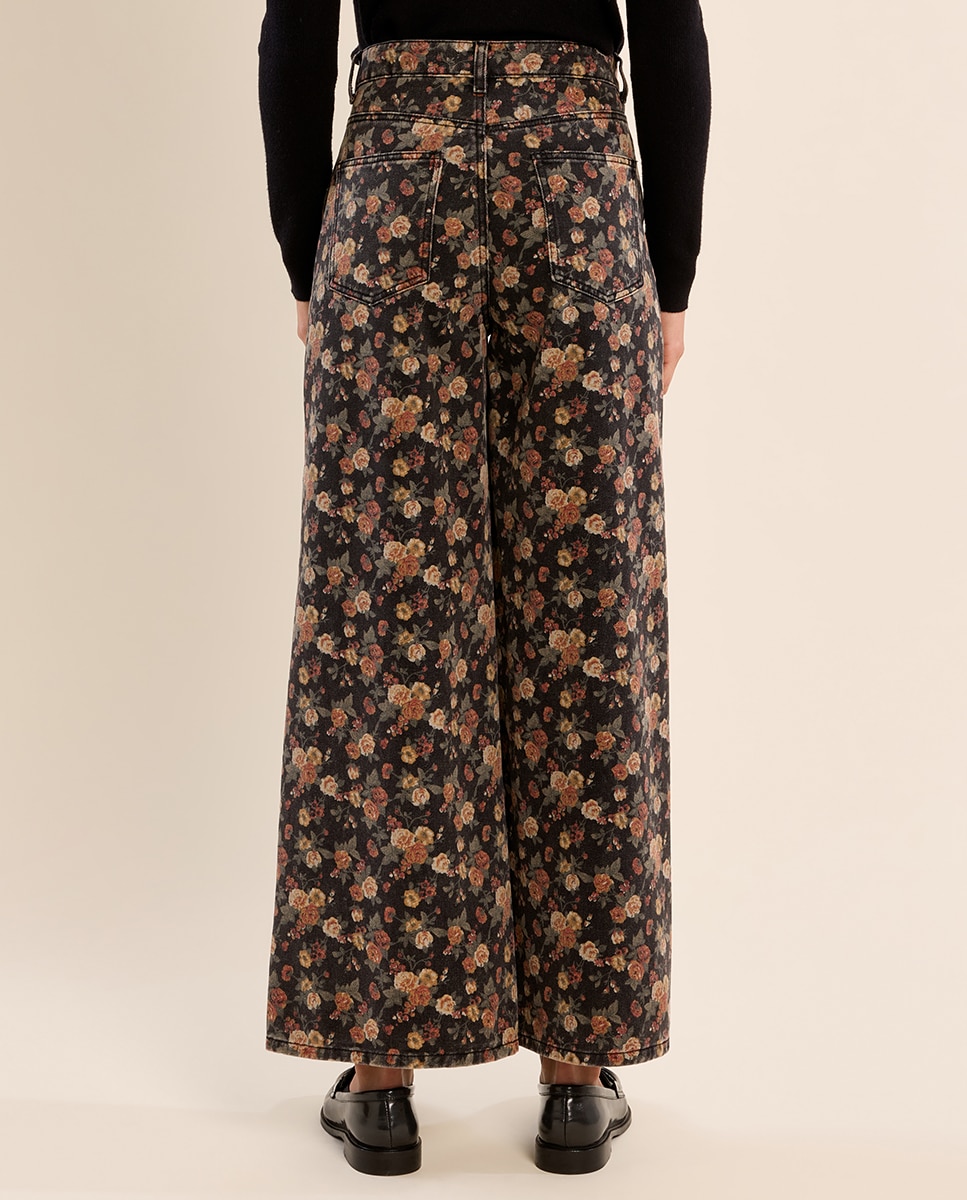 Pantalón de mujer vaquero con estampado - Molly Bracken - Negro Negro-4