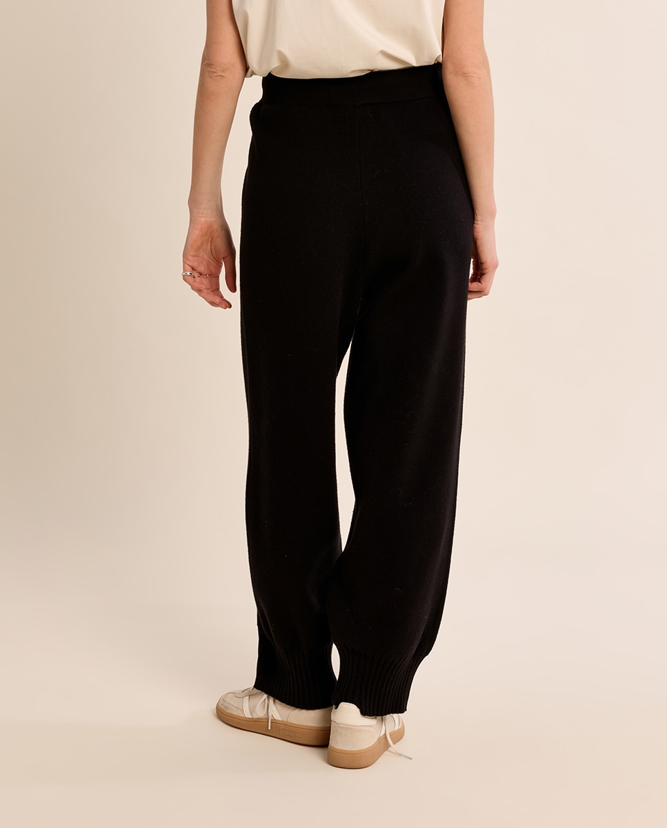 Pantalón de mujer largo de chándal con lazada - Molly Bracken - Negro Negro-4