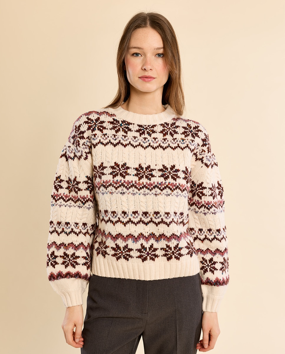 Jersey de mujer de manga larga con estampado - Molly Bracken - Crudo Crudo-2