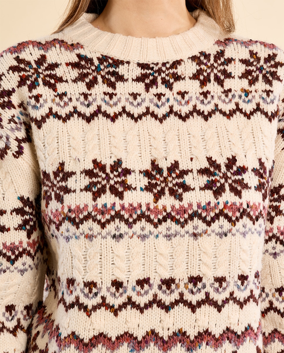 Jersey de mujer de manga larga con estampado - Molly Bracken - Crudo Crudo-4