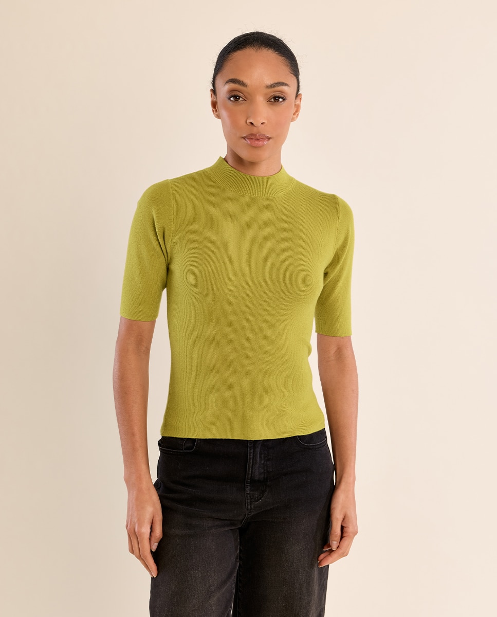 Jersey de mujer de manga corta ajustado - Molly Bracken - Verde Oliva Verde Oliva-2
