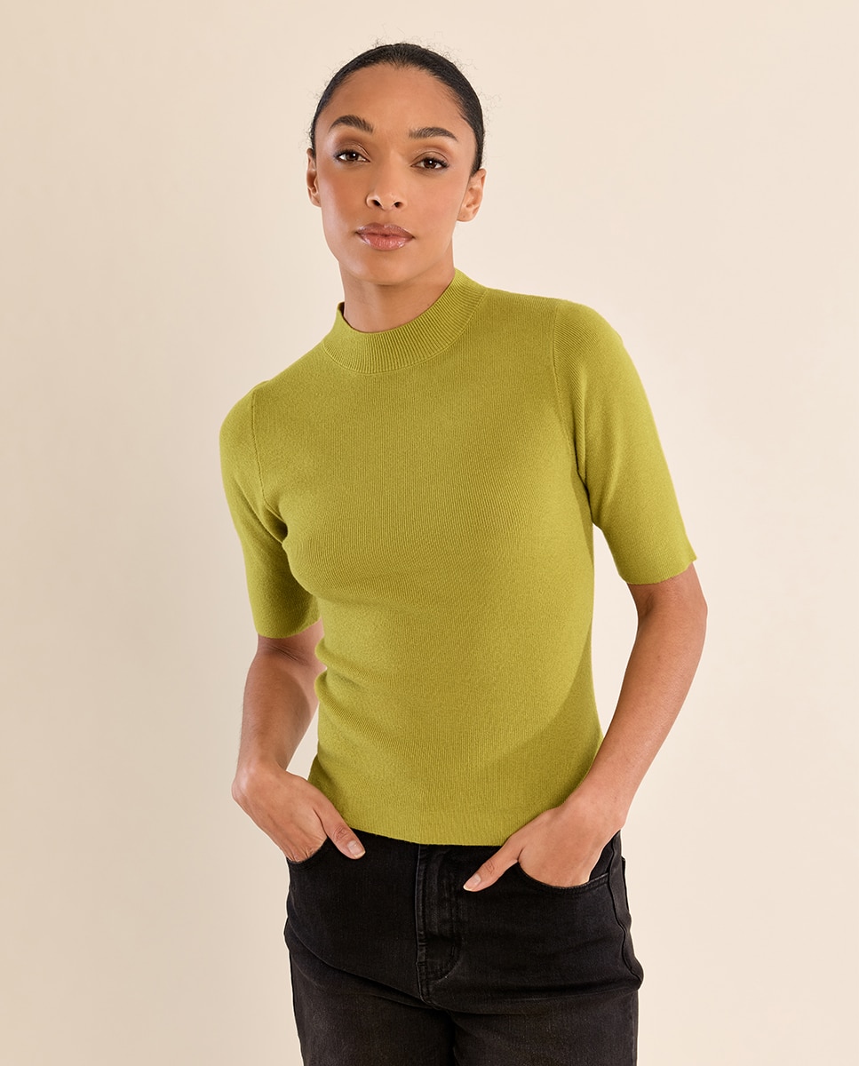 Jersey de mujer de manga corta ajustado - Molly Bracken - Verde Oliva Verde Oliva-3