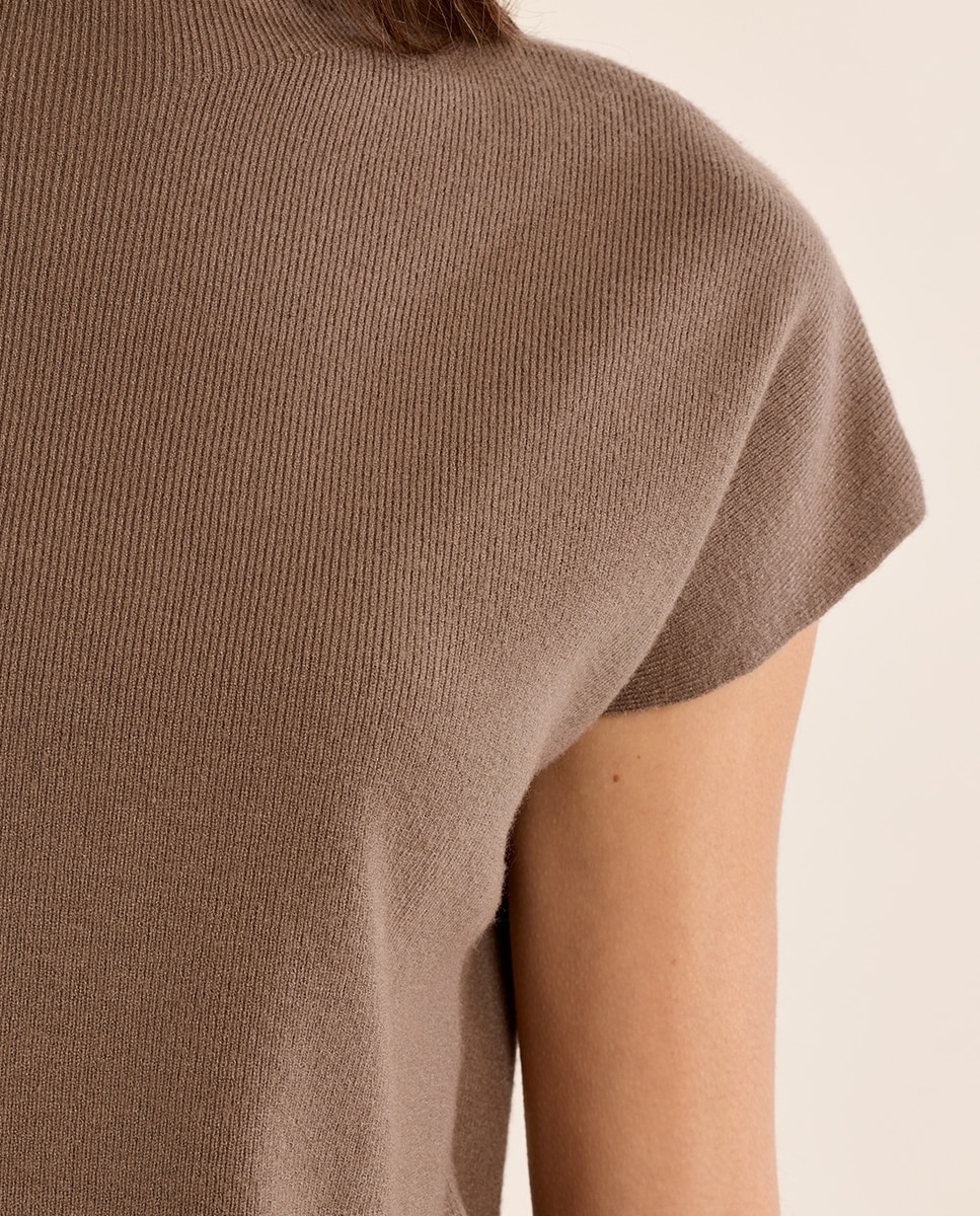 Jersey de mujer de manga corta cuello cerrado - Molly Bracken - Kaki Kaki-5