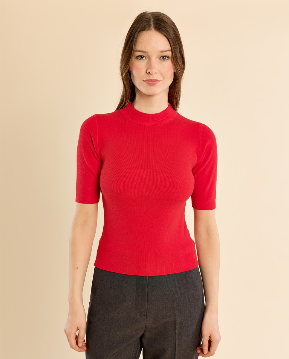 Jersey de mujer de manga corta ajustado - Molly Bracken - Rojo Rojo-2