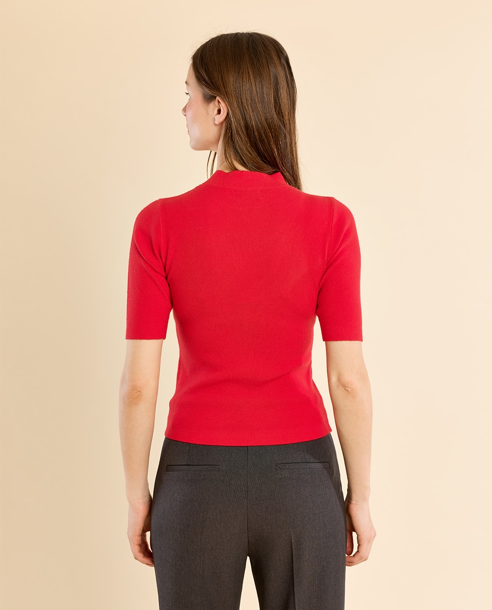 Jersey de mujer de manga corta ajustado - Molly Bracken - Rojo Rojo-4