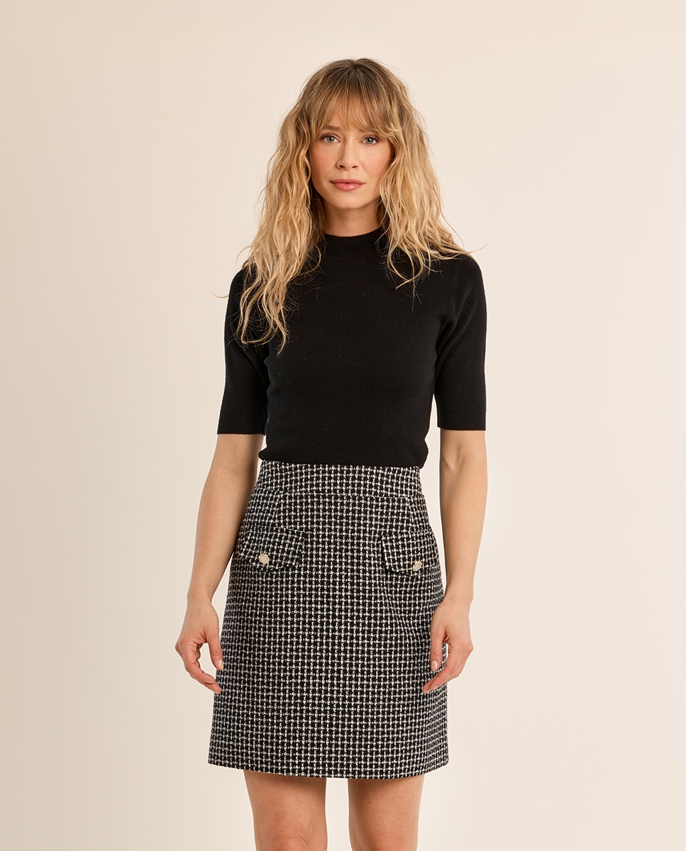 Jersey de mujer de manga corta ajustado - Molly Bracken - Negro Negro-2