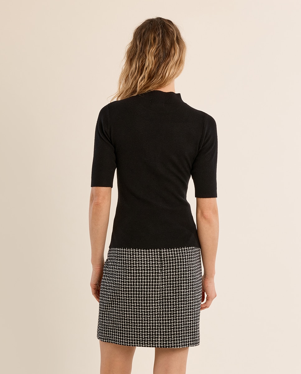 Jersey de mujer de manga corta ajustado - Molly Bracken - Negro Negro-4