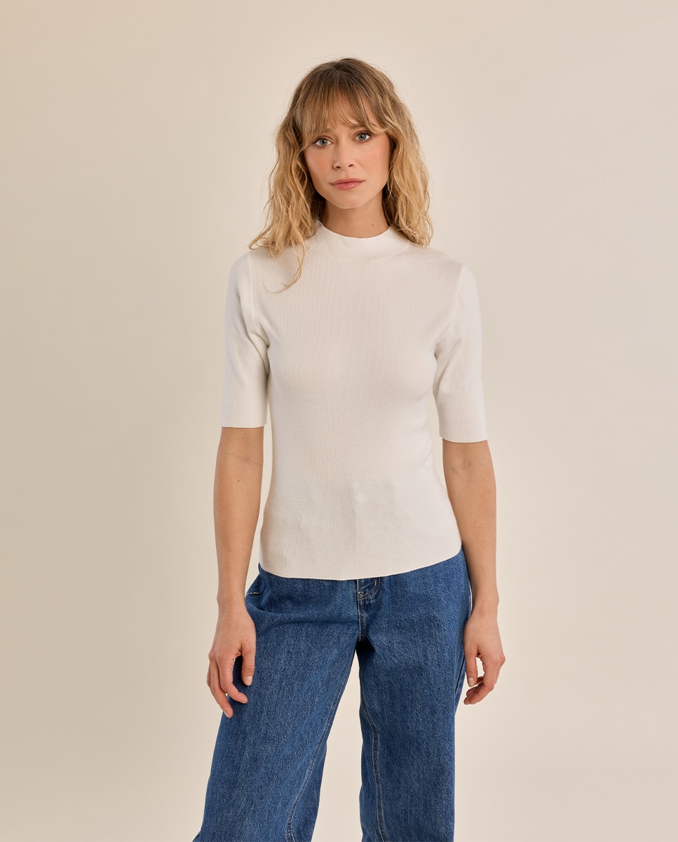 Jersey de mujer de manga corta ajustado - Molly Bracken - Crudo Crudo-2