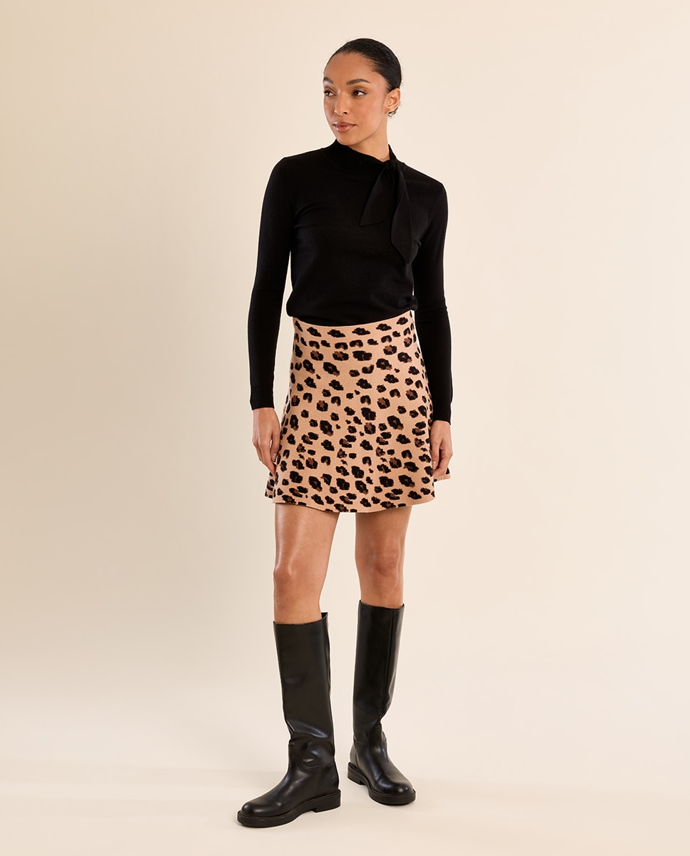 Falda corta con estampado - Molly Bracken - Camel Camel-1