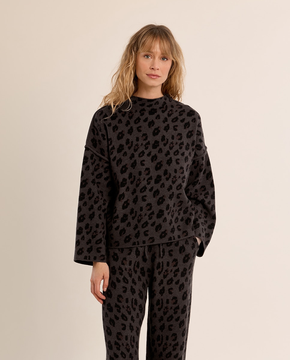 Imagen 2 de Jersey de mujer de manga larga con estampado - Molly Bracken - Gris Gris