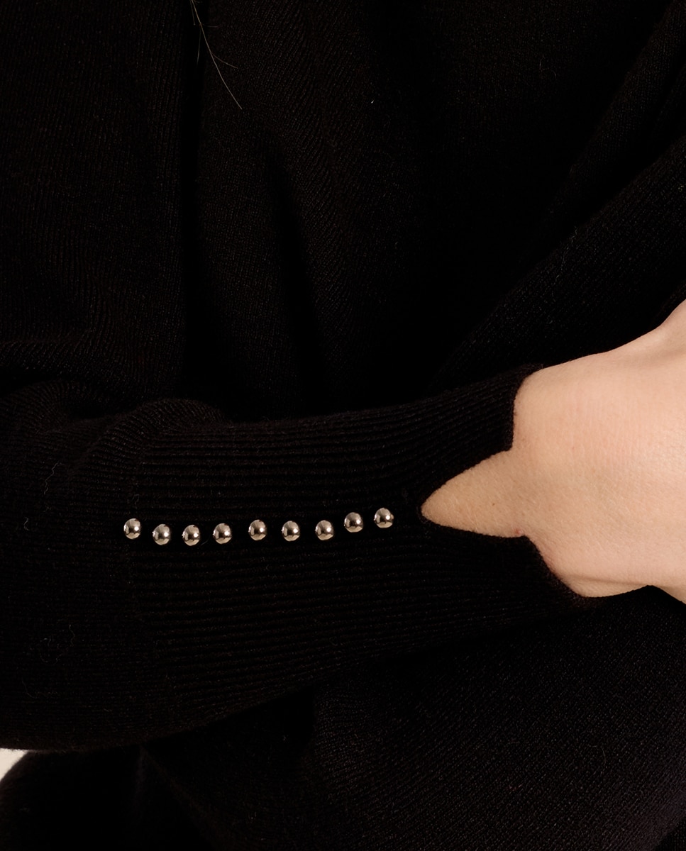 Jersey de mujer de manga larga detalle abalorios - Molly Bracken - Negro Negro-5