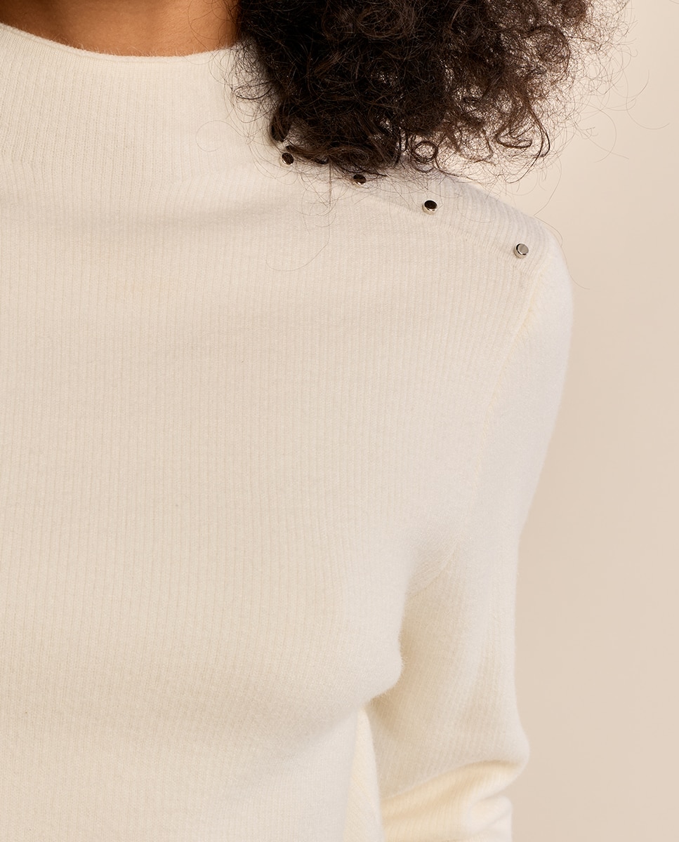 Jersey de mujer de manga larga detalle abalorios - Molly Bracken - Crudo Crudo-5