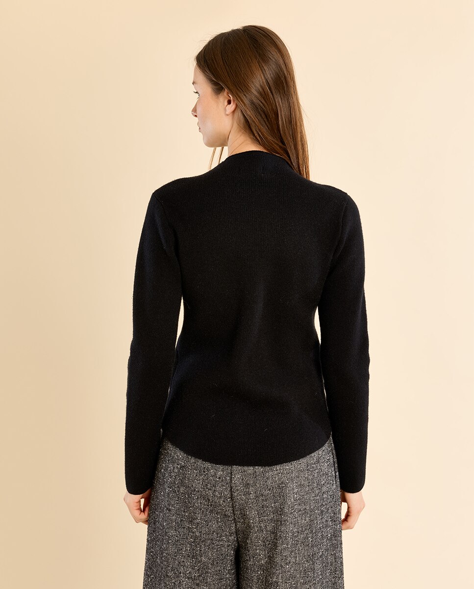 Jersey de mujer de manga larga detalle abalorios - Molly Bracken - Negro Negro-4