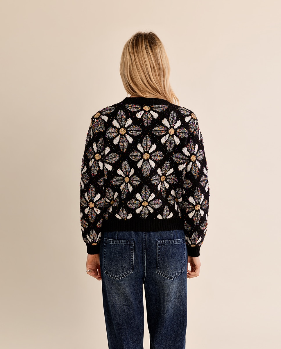 Jersey de mujer de manga larga con estampado - Molly Bracken - Negro Negro-4