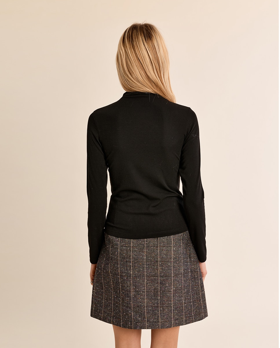 Jersey de mujer de manga larga detalle botones - Molly Bracken - Negro Negro-4