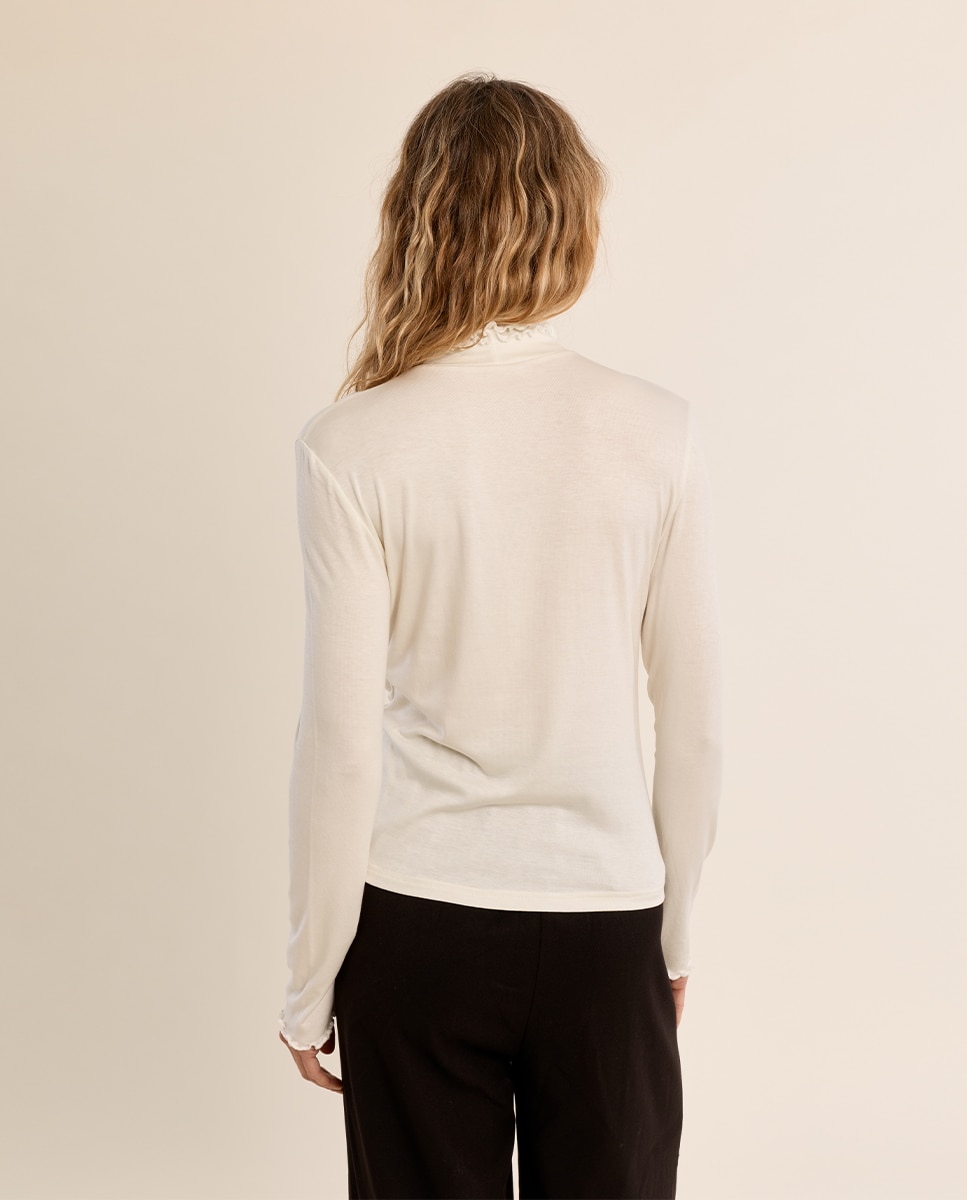 Jersey de mujer de manga larga cuello alto - Molly Bracken - Crudo Crudo-4