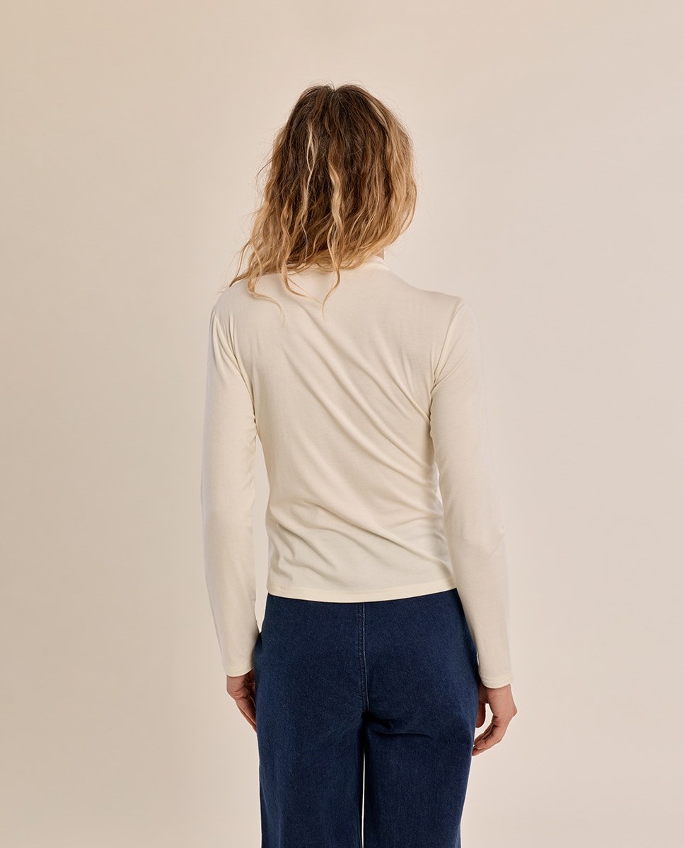 Jersey de mujer de manga larga cuello cerrado - Molly Bracken - Crudo Crudo-4