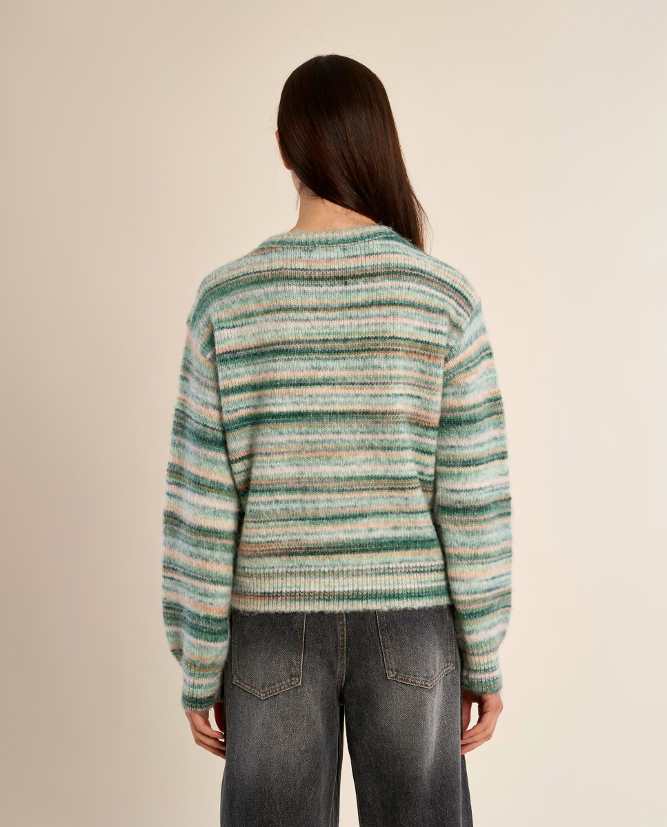 Jersey de mujer de manga larga motivo rayas - Molly Bracken - Azul océano / Turquesa Azul océano / Turquesa-4