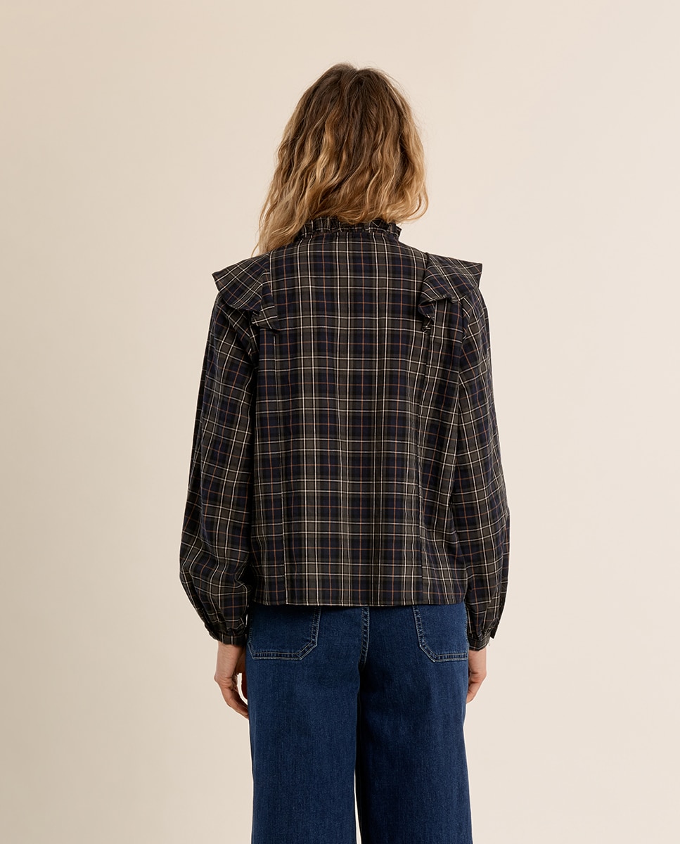 Camisa de mujer de manga larga con estampado - Molly Bracken - Kaki Kaki-3