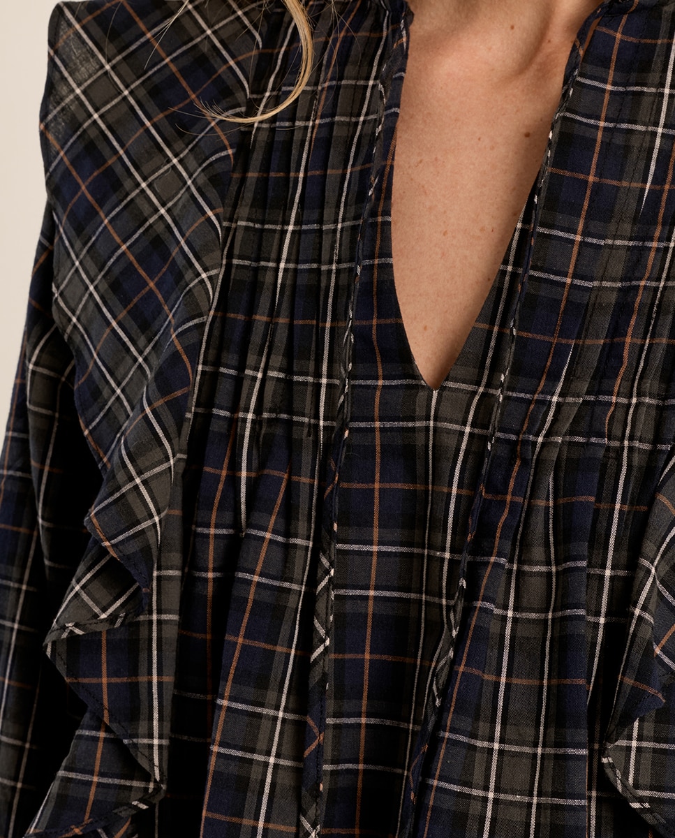 Camisa de mujer de manga larga con estampado - Molly Bracken - Kaki Kaki-4