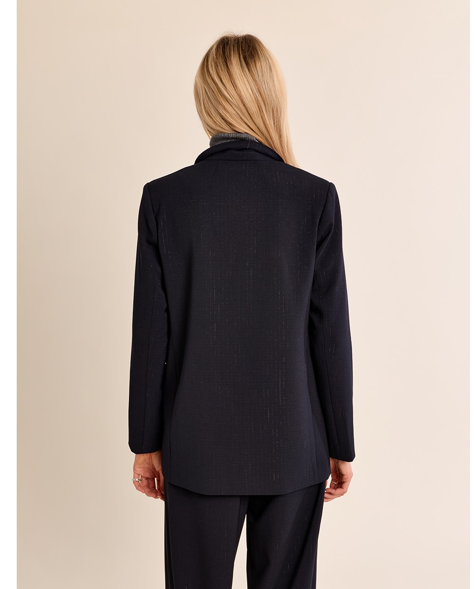Blazer de mujer de manga larga cuello y solapa - Molly Bracken - Azul marino Azul marino-4