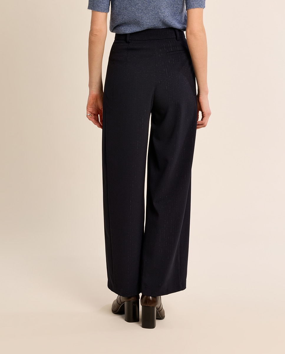 Pantalón de mujer largo estilo barrel - Molly Bracken - Azul marino Azul marino-4