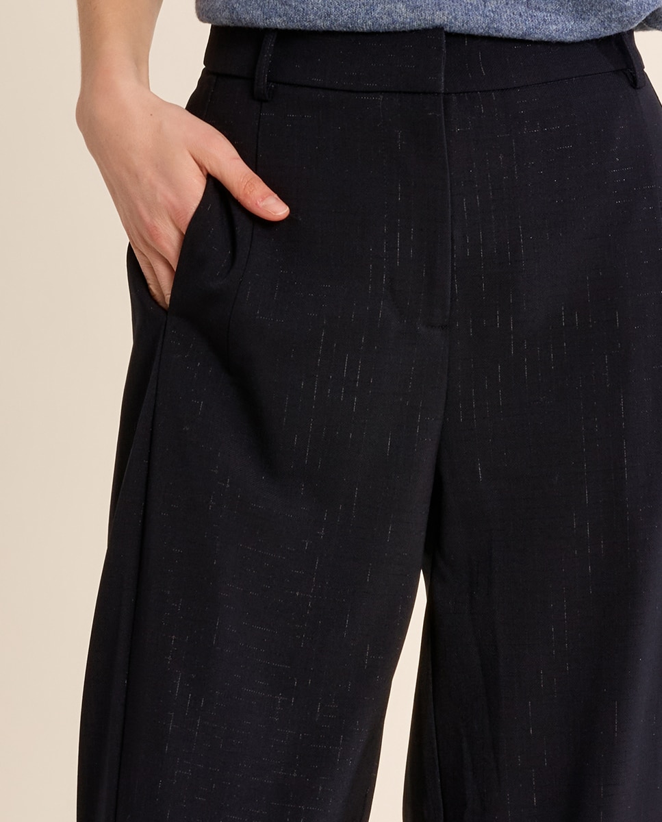 Pantalón de mujer largo estilo barrel - Molly Bracken - Azul marino Azul marino-5