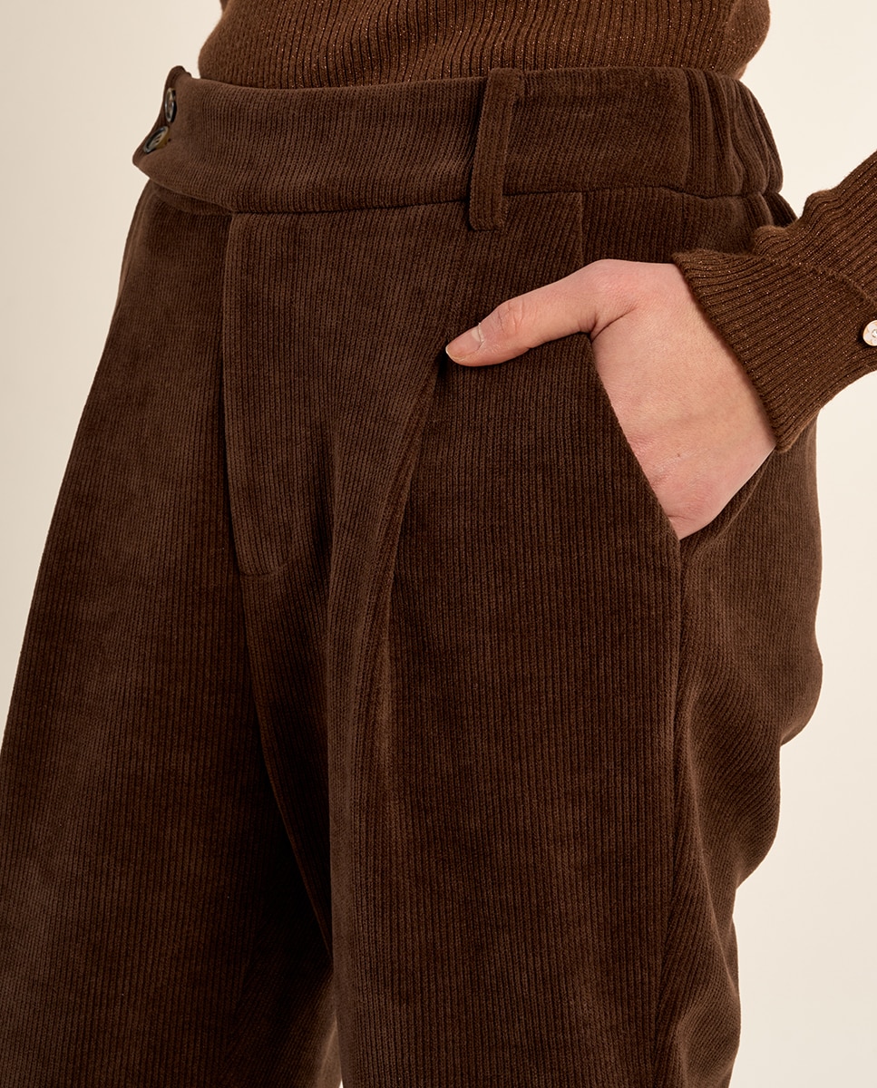 Pantalón de mujer tobillero de micropana - Molly Bracken - Marrón chocolate Marrón chocolate-5