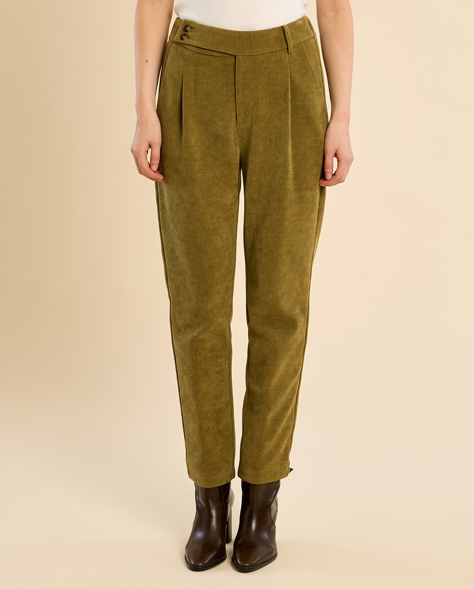Pantalón de mujer tobillero de micropana - Molly Bracken - Verde Oliva Verde Oliva-2
