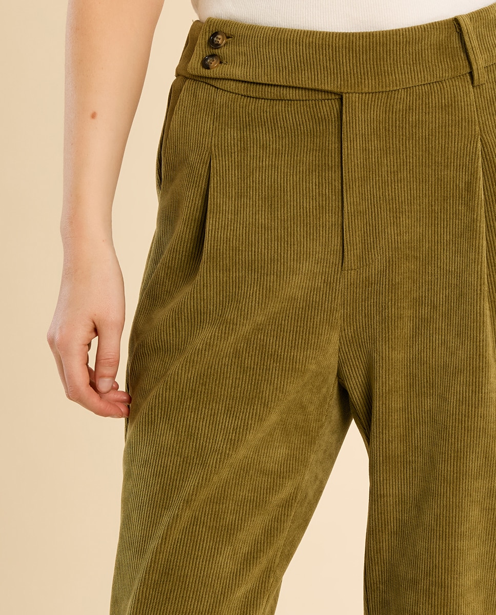 Pantalón de mujer tobillero de micropana - Molly Bracken - Verde Oliva Verde Oliva-5