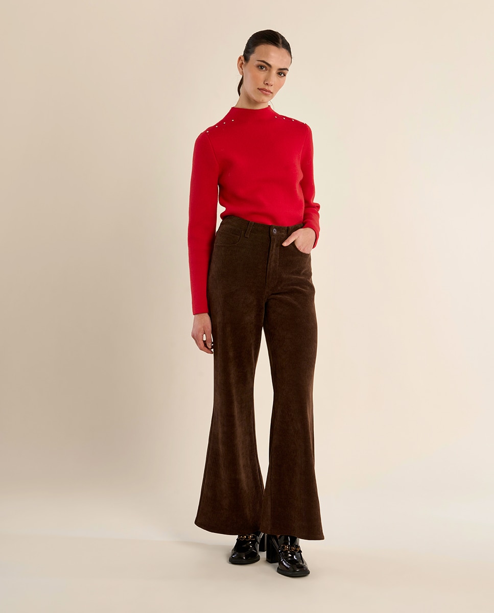 Imagen 0 de Pantalón de mujer largo acampanado Negro