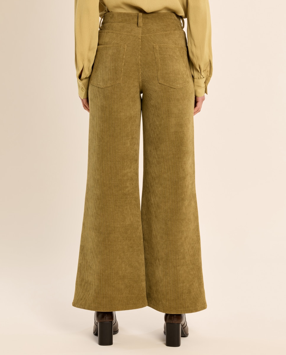 Pantalón de mujer largo acampanado - Molly Bracken - Verde Oliva Verde Oliva-3