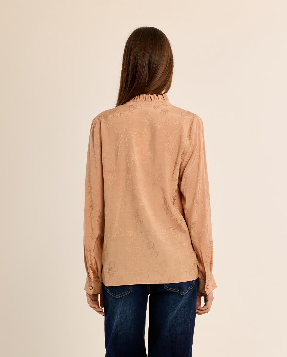 Camisa de mujer de manga larga con estampado - Molly Bracken - Camel Camel-4