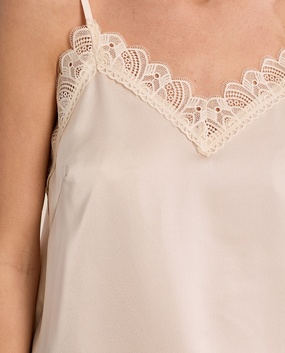 Top de mujer lencero detalle encaje - Molly Bracken - Crudo Crudo-5