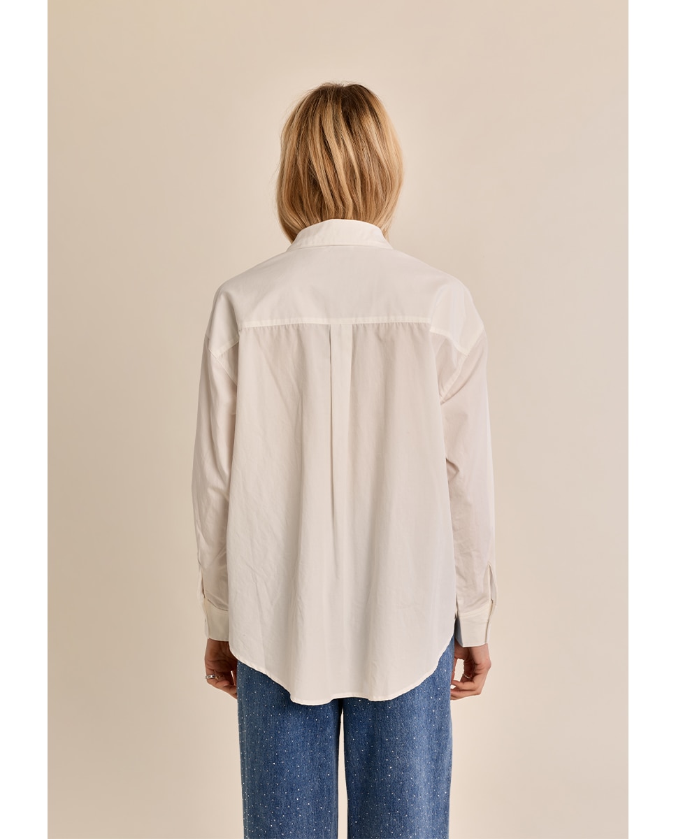 Imagen 4 de Camisa de mujer de manga larga bolsillo frontal - Molly Bracken - Crudo Crudo